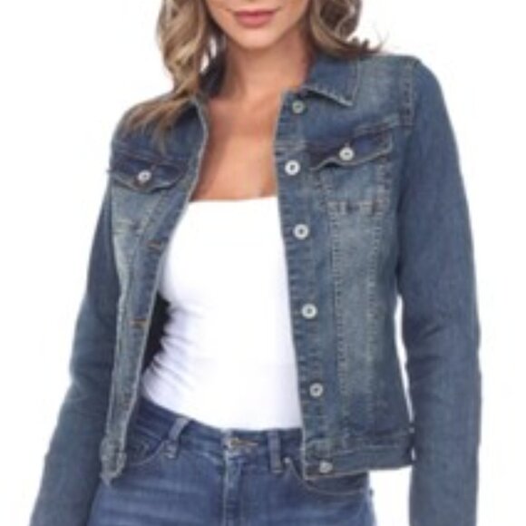 Suko Jeans Women's Stretch Denim jean Trucker Jacket size large - Picture 7 of 11